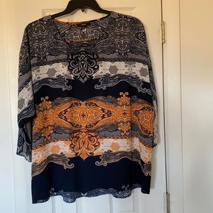 Alfani woman  orange, blue and white 18W tunic